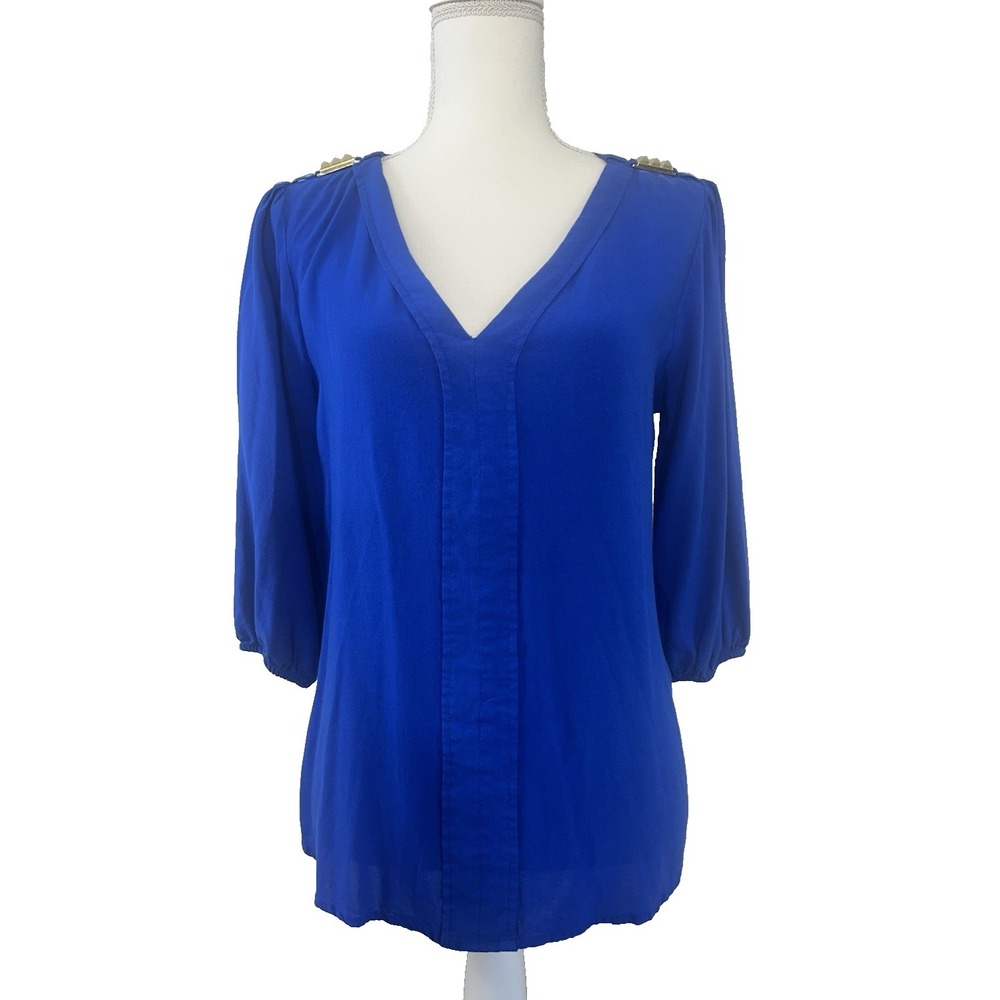Millenium Royal Blue Y2K Colorful Coquette top Sz M